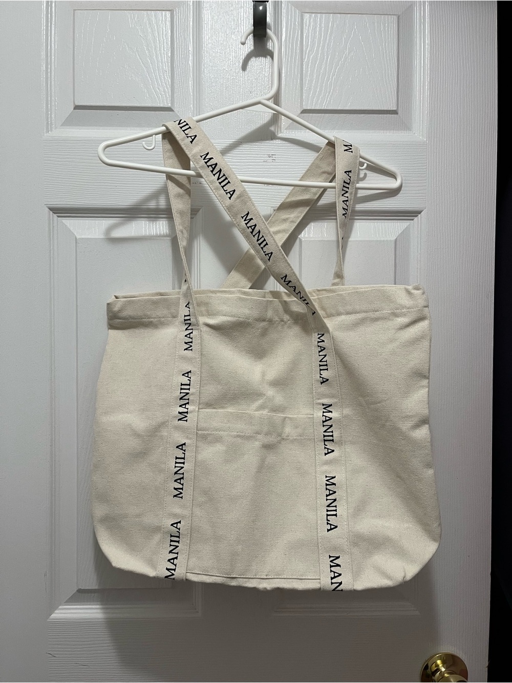 Natural Canvas Tote Bag with Logo Straps
